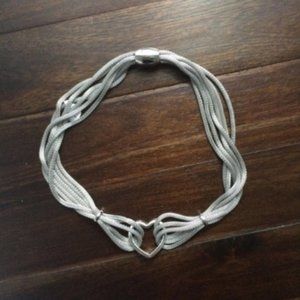 16" Stainless Steel Cord Heart Necklace